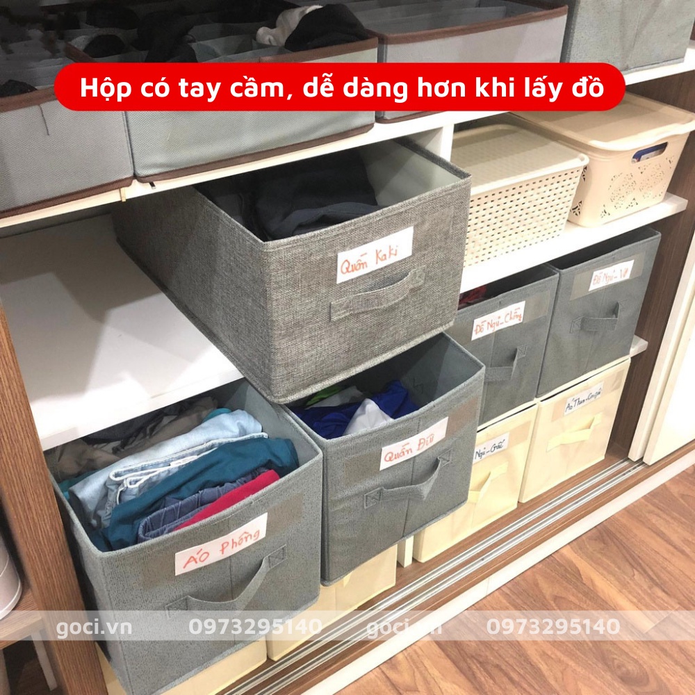 Hộp vải đựng quần áo đa năng giỏ đựng đồ lót sách vở đồ cá nhân thùng đựng mỹ phẩm cao cấp dễ dàng gấp gọn