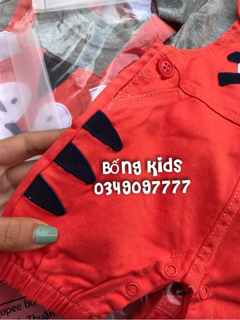 Yếm Short Bé Trai Kèm Áo Sư Tử Cam