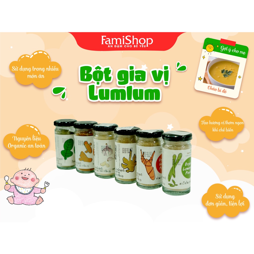 FamiShop Bột riềng hữu cơ 25g LumLum nhập khẩu Thái Lan