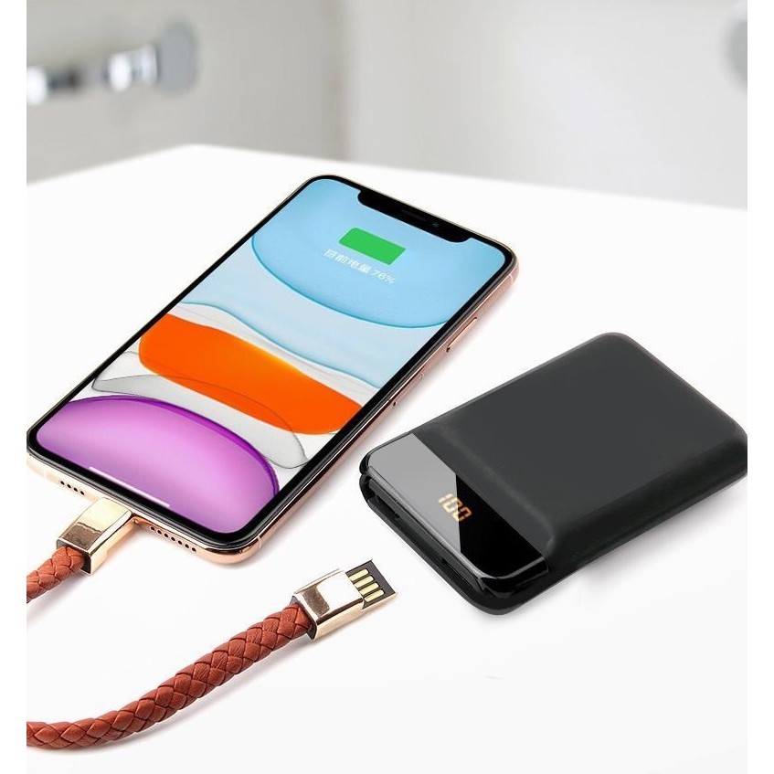 Dây Cáp Sạc USB Dạng Vòng Tay Bện Dây Da Chống Thấm Nước Thời Trang Cho iphone Android