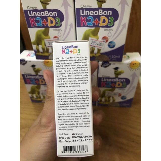 [Mã SKAMLTSM9 giảm 10% đơn 99K] [ TẶNG RÁI TAY CÓ ĐÈN ] Vitamin D3 và K2 LineaBon chính hãng [ Date mới nhất ]