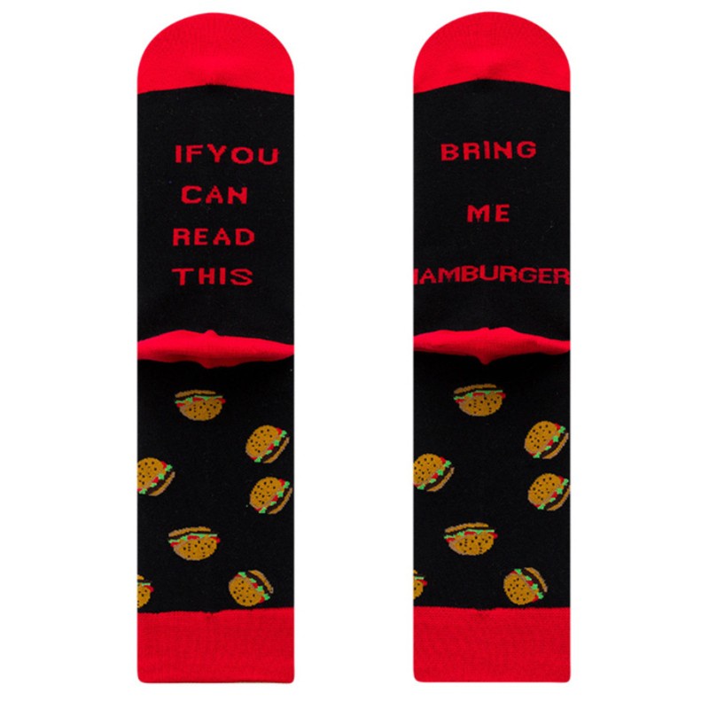 folღ Unisex If You Can Read This Crew Socks Funny Saying Bring Me Tacos Bacon Eggs Hamburger Beer Letters Novelty Hosiery