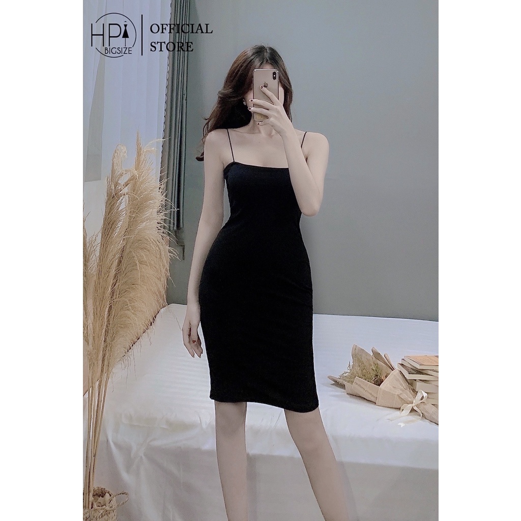 Váy Body 2 Dây Sợi Bún Dáng Lửng Ôm Dáng Siêu Đẹp HP TT-HOT msf 80cm