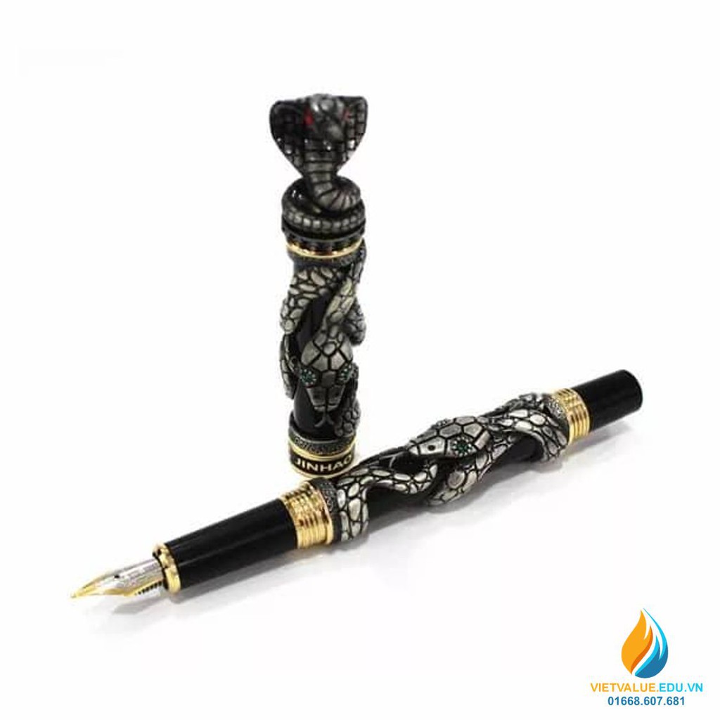Bút ký Jinhao, Thiên xà ôm thân bút, đầu rắn nổi, phong cách doanh nhân, màu xám đen, mã Jinhao 003