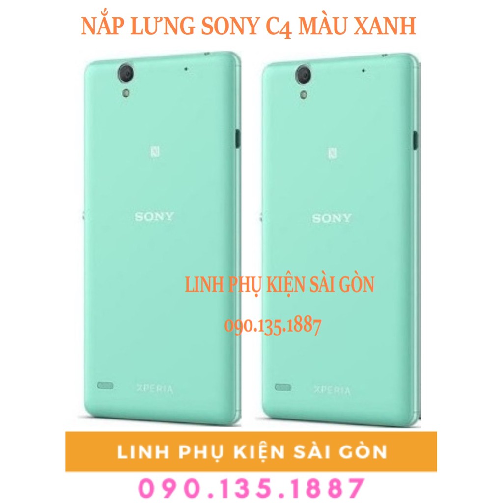 NẮP LƯNG SONY C4 MÀU XANH