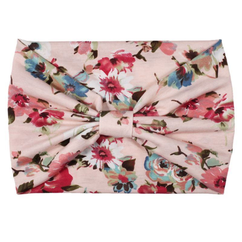 Băng Đô Thắt Nút Họa Tiết Hoa Vintage 16 Màu