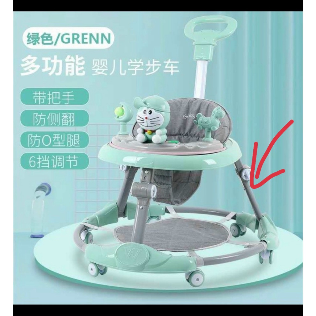 ❐Xe chòi chân, tròn tập đi cho bé 2IN1 BABY WALKER 619M lôi quay 6 bánh xoay 360 độ