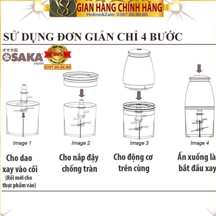 [ Máy Xay ] Máy Xay Thịt -Tói Ớt, Thực Phẩm Đồ Ăn Dặm, Chể Biến Thực Phẩm Đa Năng OSAKA-JAPAN 750ml HUNGZADUNG-HUTABI