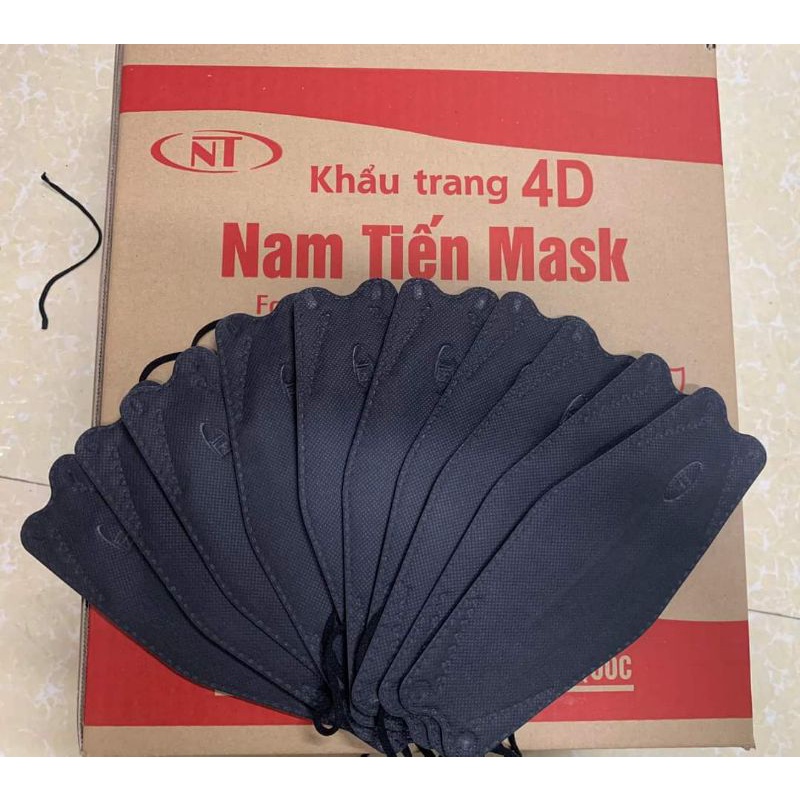 Set 50 Khẩu Trang Y Tế 4D Nam Tiến 4 Lớp Kháng Khuẩn. Khẩu Trang Cá KF94 Màu Xanh, Xám, Đen, Trắng. Hana Mart