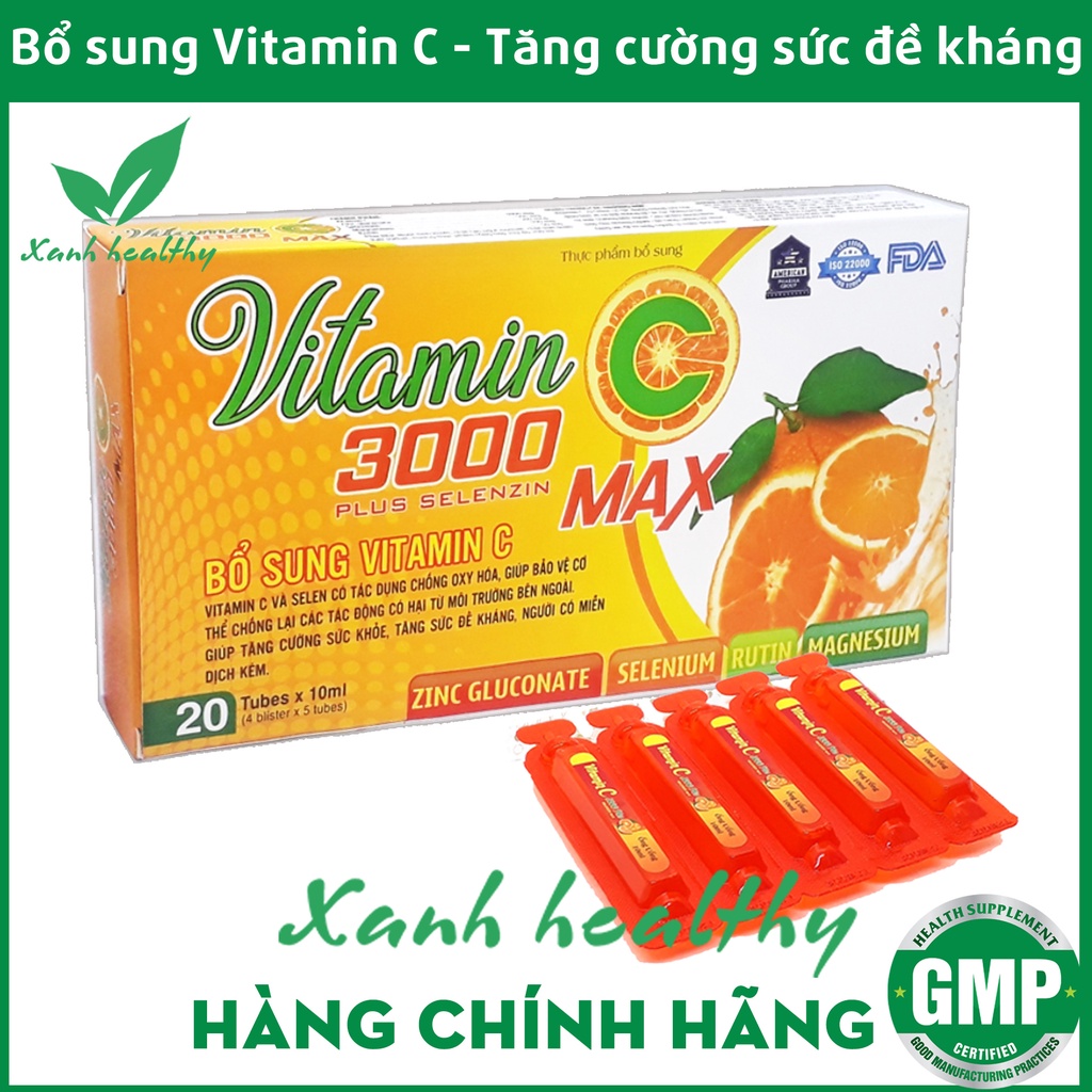 Vitamin C 3000mg Plus Selenxin Max - Bổ sung Vitamin C, rutin, zin C giúp tăng cường sức đề kháng cho trẻ từ 6 tháng t