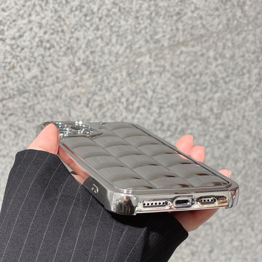 Thời Trang Ốp Điện Thoại Hình Vuông Mạ Điện 3d Kèm Dây Đeo Cho iphone 15promax 15pro 15 14promax 14 13 pro max 12 pro max 11 pro max xs max xr x