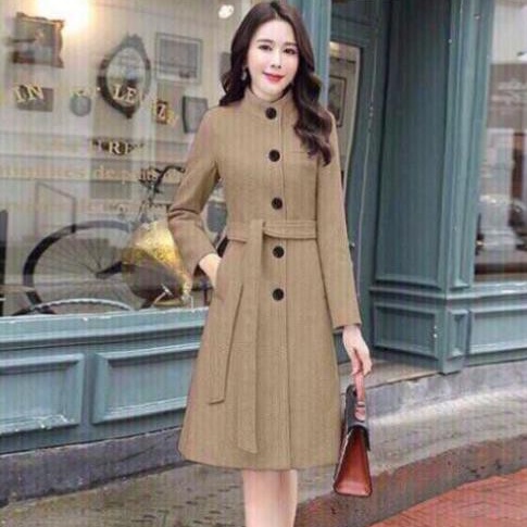 Áo Dạ Nữ Dáng Dài - Áo Khoác Dạ Cổ Trụ Túi Xéo Kèm Đai Cao Cấp ( Có Hình thật chất vải) | BigBuy360 - bigbuy360.vn