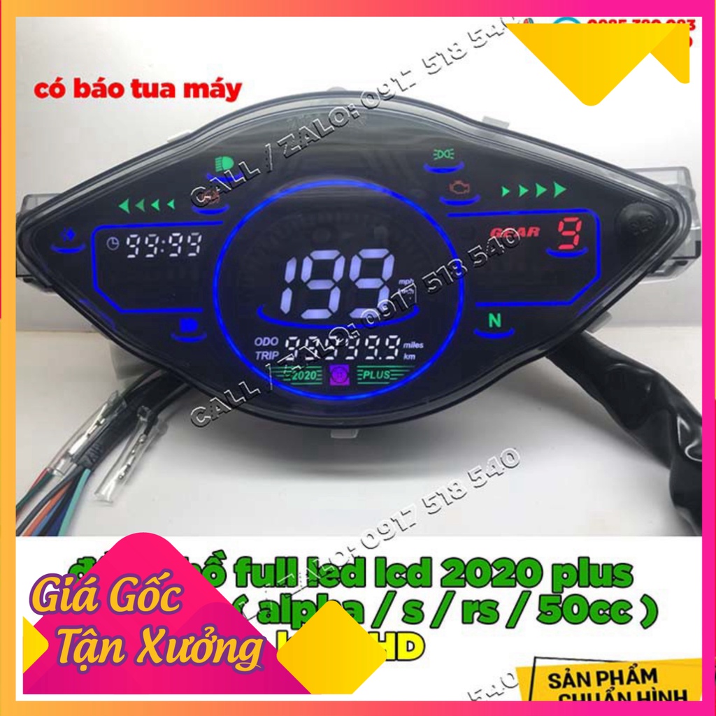 Đồng hồ điện tử 2020 PLUS gắn Wave Alpha, Wave S , Wave RS , Wave 50cc full led lcd ( đối chiếu mẫu gống hình) (Ảnh Sp t