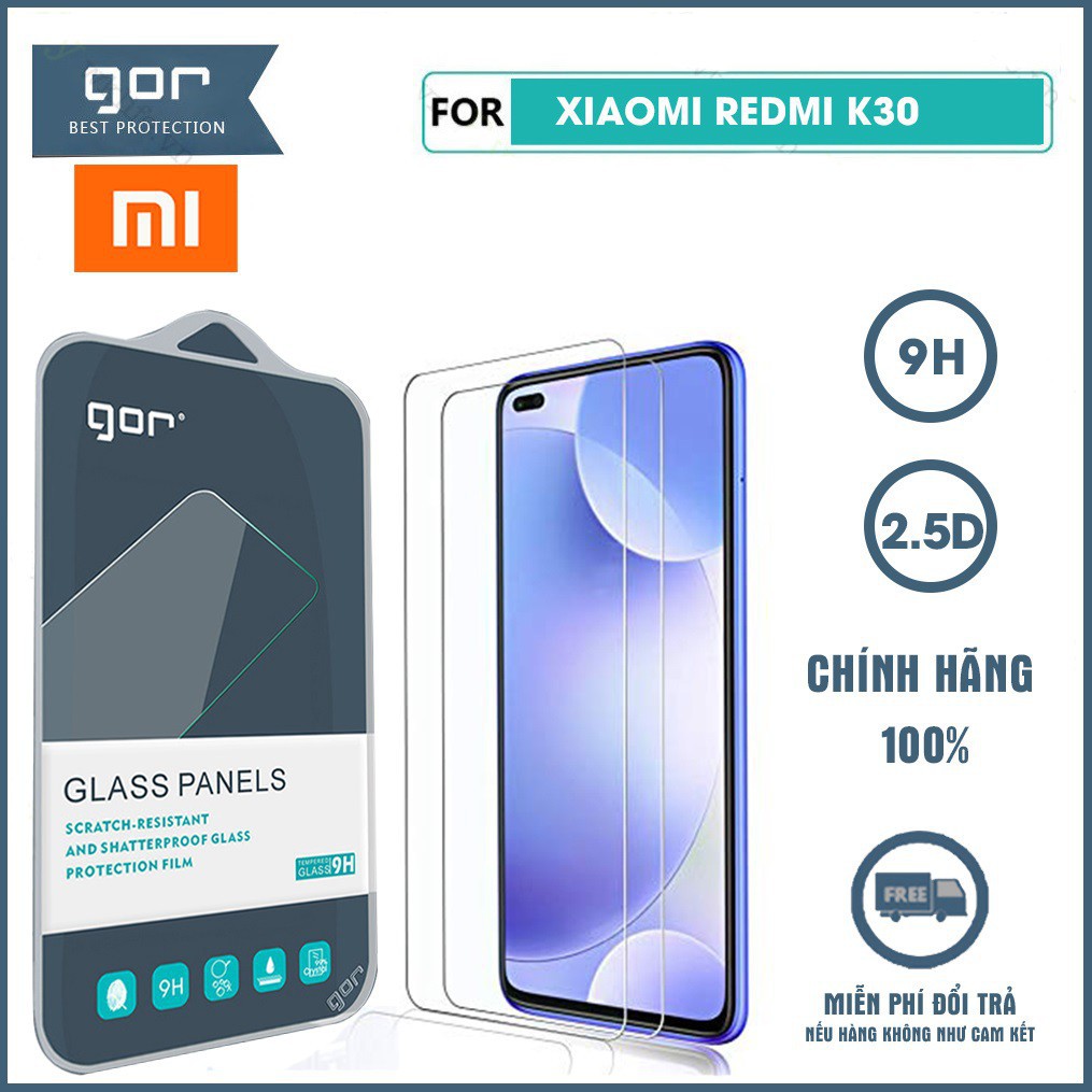 Bộ 2 kính cường lực Gor cho Xiaomi Redmi K30/ K30 5G trong suốt cảm ứng siêu mượt