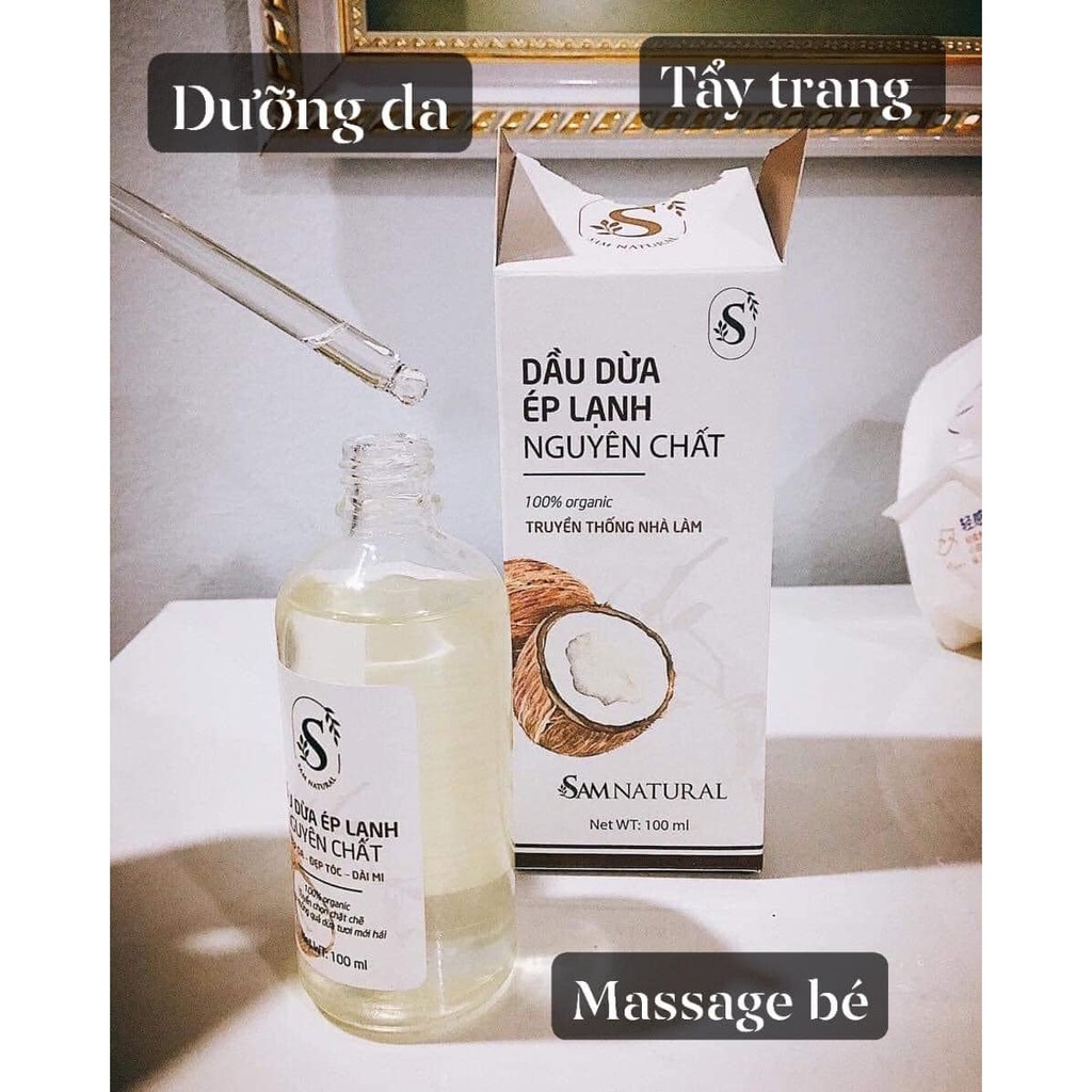 DẦU DỪA ÉP LẠNH NGUYÊN CHẤT SAMNATURAL-100ml