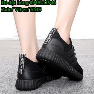 C95 Giày Thể Thao Nữ Buộc Dây Đế Đen