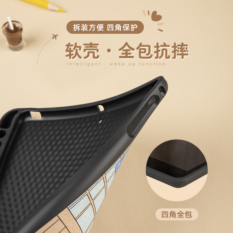 Bao da mềm bảo vệ máy tính bảng phối hoạ tiết hoạt hình cho iPad 7 8 2020 2019 10.2 inches A2270 A2200 A2198 A2197