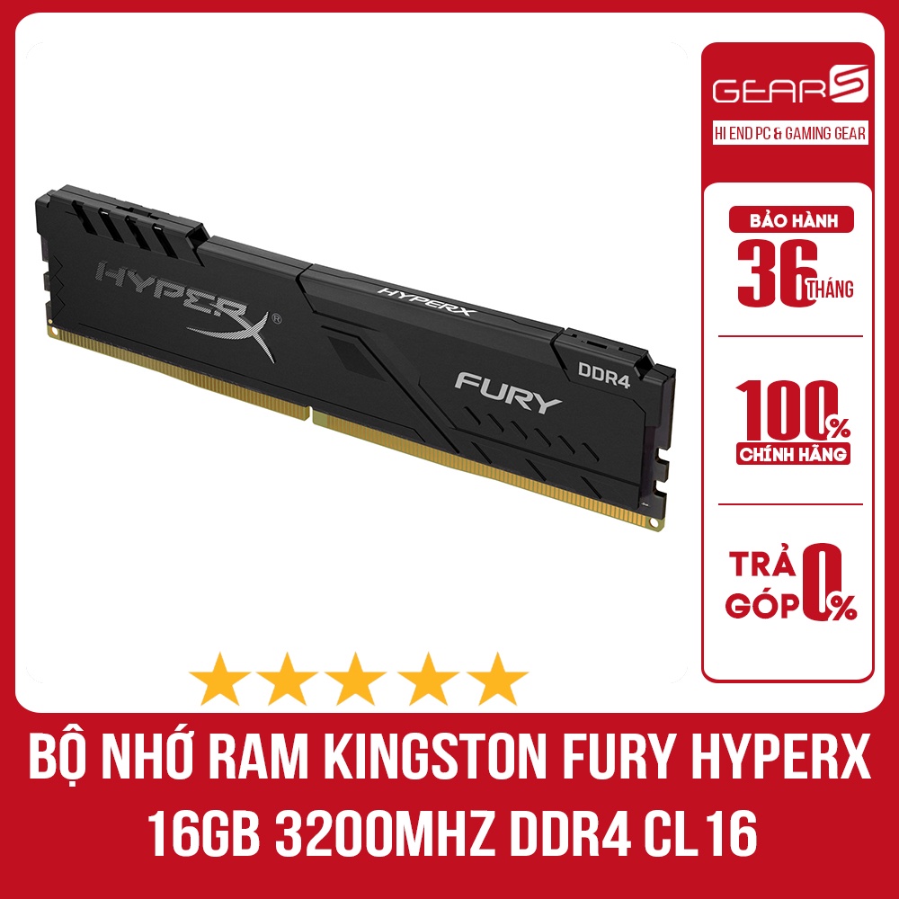 [Mã 155ELSALE giảm 7% đơn 300K] Bộ nhớ Ram Kingston Fury HyperX 16GB 3200MHz DDR4 CL16 - Bảo Hành chính hãng 36 tháng
