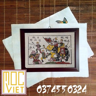 Tranh Đông Hồ Hai Bà Trưng - 26x36 cm - Tranh Khung