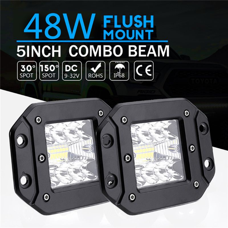 Thanh Đèn LED Trợ Sáng Chống Sương Mù 5 Inch 48W Dành Cho Ô Tô Xe Tải