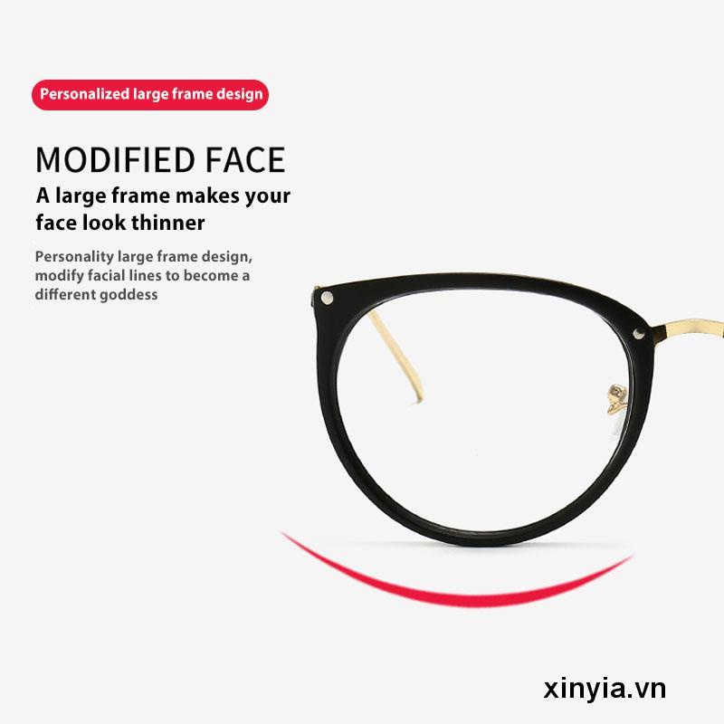 Mắt Kính Gọng Tròn Trong Suốt Phong Cách Retro