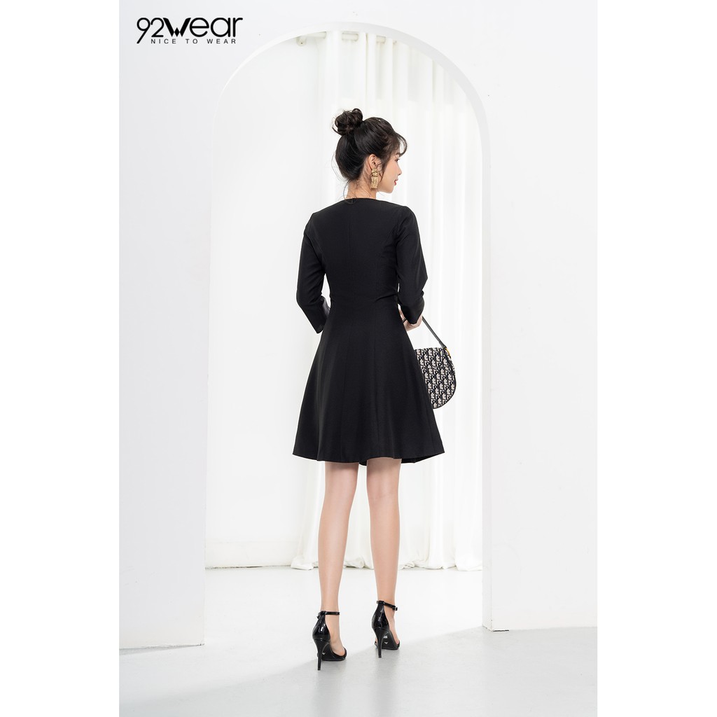 Đầm xòe công sở dáng dài cổ lệch DEW0597 - 92WEAR | BigBuy360 - bigbuy360.vn