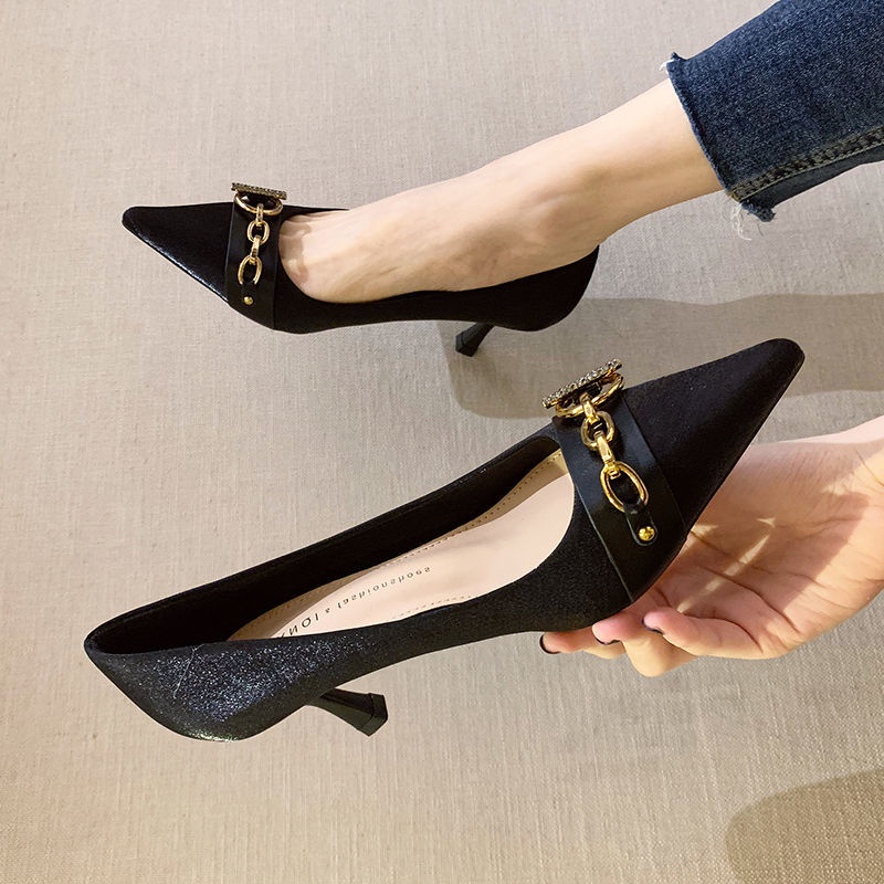 Giày cao gót mũi nhọn thiết kế mới thời trang dành cho mùa thu đông 2021