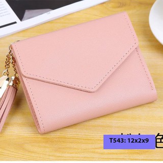 Ví da cầm tay mini nữ, bóp nữ cầm tay đựng tiền, thẻ gấp ba đẹp