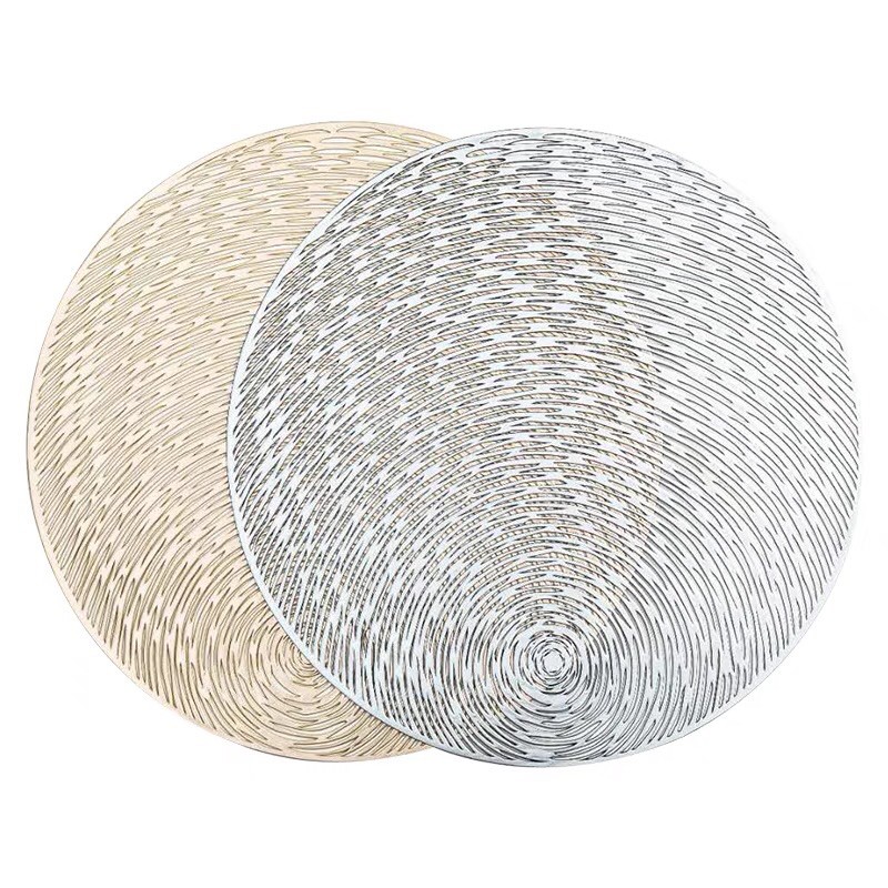 Tấm lót phần ăn tròn, lót lọ hoa, trang trí, placemat, nhựa dẻo, màu bạc, chất lượng tốt, giá rẻ. | BigBuy360 - bigbuy360.vn