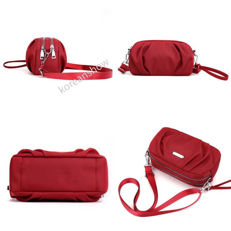 Túi xách nữ Túi đeo chéo vai màu đen/hồng chống nước phong cách Hàn Quốc cho nữ-75