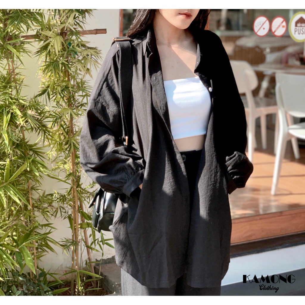 Áo sơ mi unisex túi mổ khoác nhẹ KAMONG A059 | BigBuy360 - bigbuy360.vn