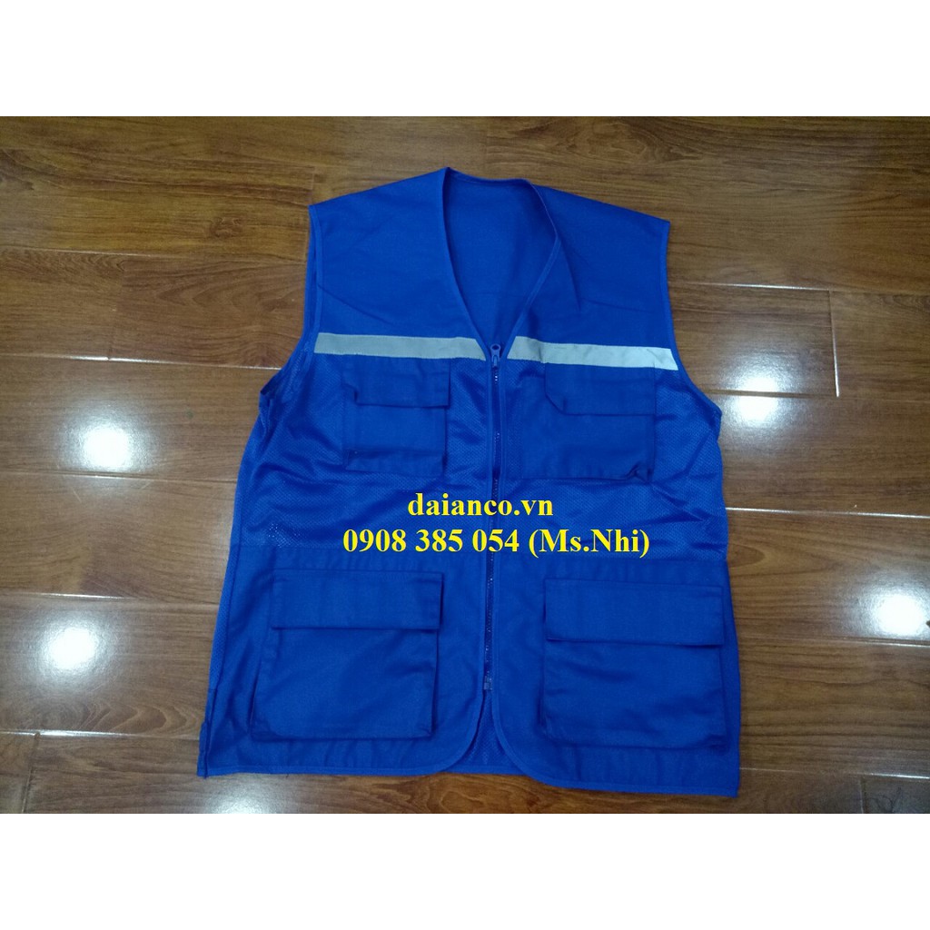 Áo bảo hộ kiểu Ghi Lê Kỹ sư vải kaki 4 túi 1 dây kéo- Hình thật, hàng sẵn