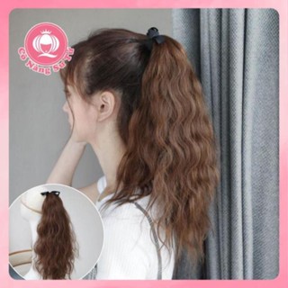Tóc giả nữ cột đuôi CAO CẤP, tóc xoăn xù mì ngang vai dài 40cm, không bóng mềm mượt như tóc thật.