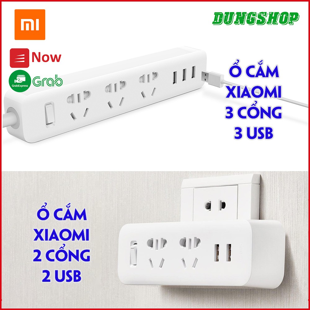 Ổ Cắm Điện 3 Cổng 3 USB Xiaomi Power Strip - Ổ cắm Xiaomi 2 cổng 2 USB