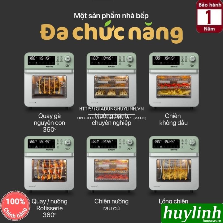 [Mã ELHAMS5 giảm 6% đơn 300K] Nồi chiên không dầu điện tử 2Good S19 - 14.5 lít - Tặng găng tay