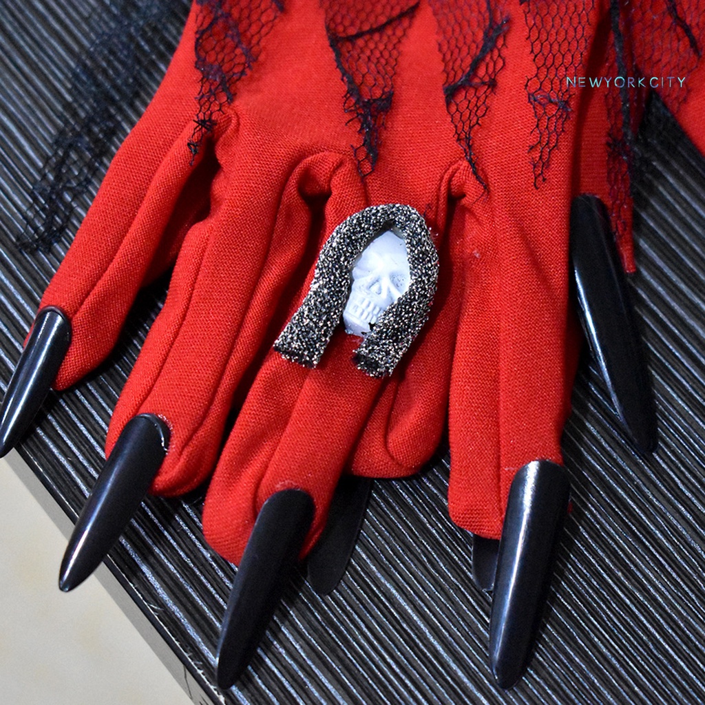 Găng Tay Móng Vuốt Nhện Đỏ Hóa Trang Halloween
