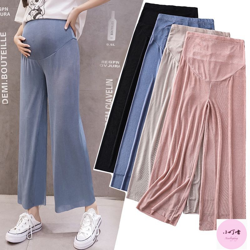 Quần Legging Vải Lụa Mát Ống Rộng Thời Trang Cao Cấp Dành Cho Bà Bầu