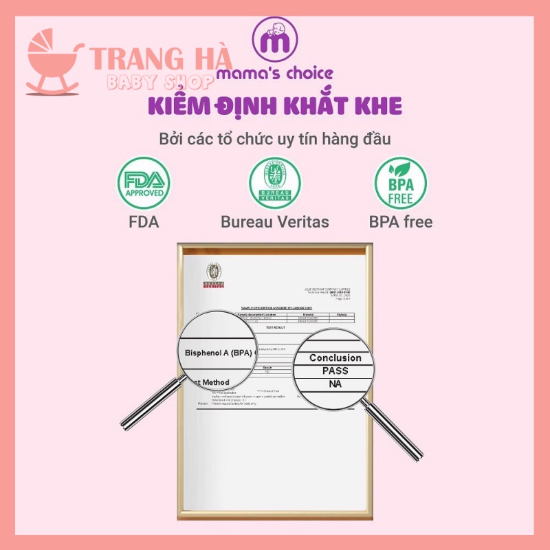 HOTHộp 2 Bình Trữ Sữa Cổ Rộng Mama Choice 180ml Có Nắp Đậy Tương Thích Các Dòng Máy Hút Sữa Cổ Rộng Spectra, Avent,..