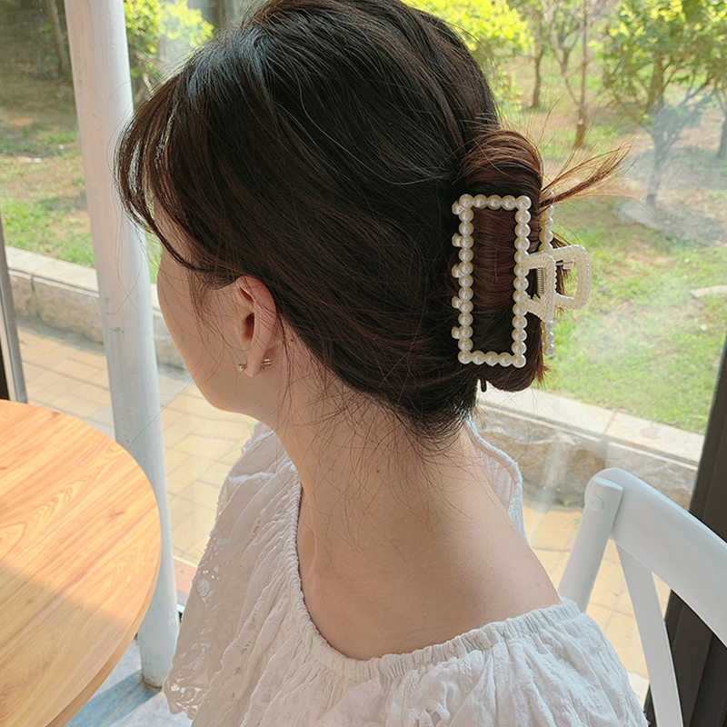 Kẹp tóc đính hạt ngọc trai giả lớn thời trang Hàn Quốc xinh xắn