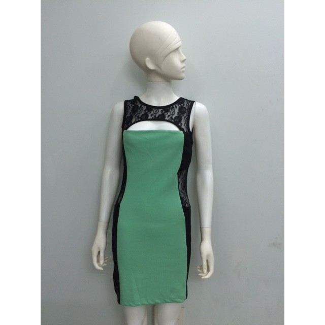 Đầm xanh ngọc phối ren D017 | BigBuy360 - bigbuy360.vn