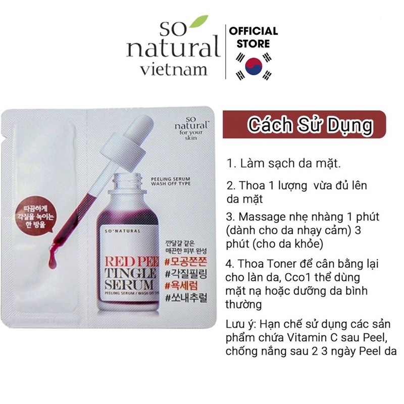 THANH LÝ Tinh Chất Tái Tạo Da So Natural Red Peel Tingle serum 2.5ml