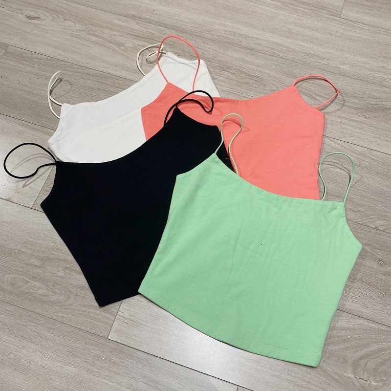 Áo hai dây croptop basic
