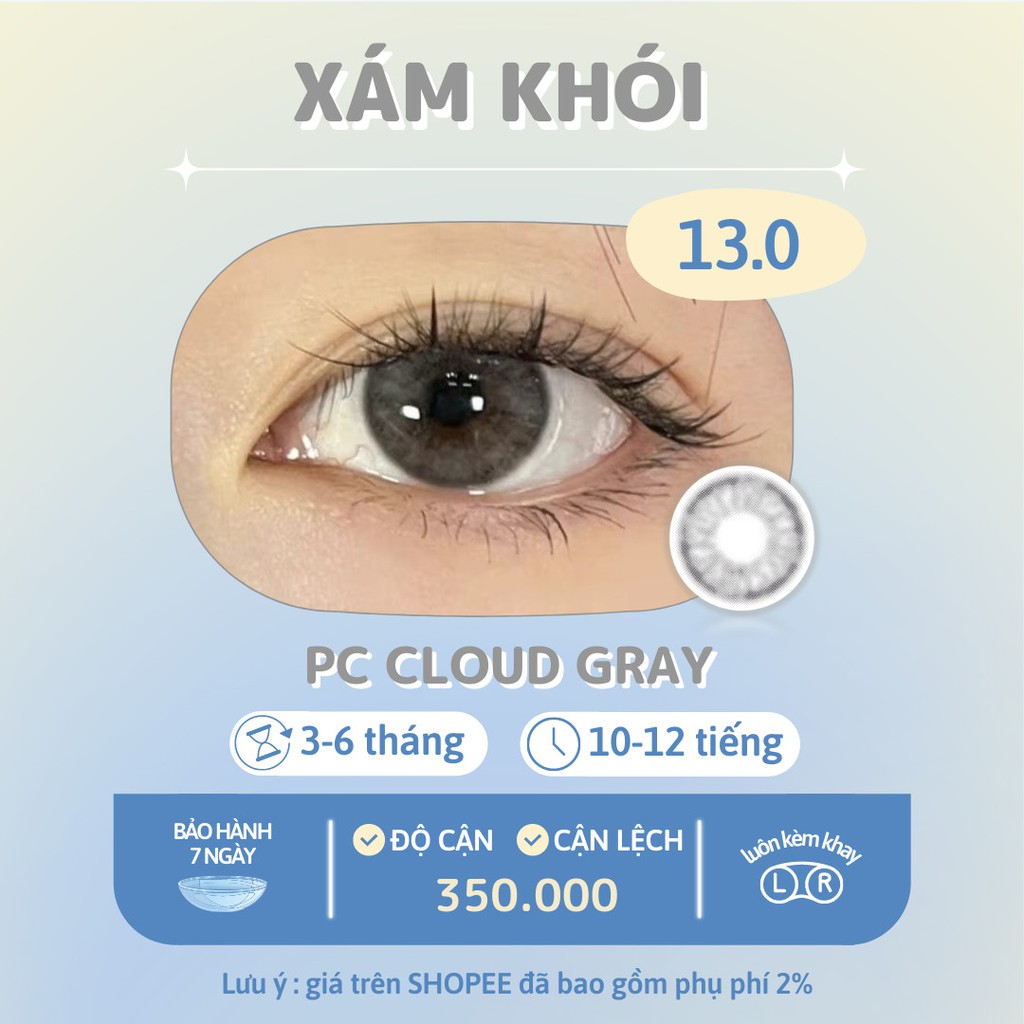 Kính áp tròng Siesta Cloud Gray dành cho mắt nhạy cảm - Pc Hydrogel | Hạn sử dụng 6 tháng