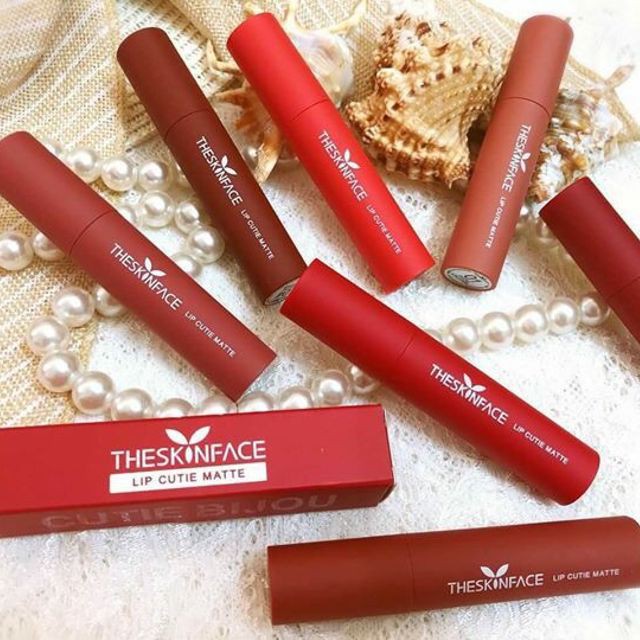 (Sale 9/5/2021)Son Kem Lì THE SKIN Face Lip CuTie Matte lại về rồi đây😍 lại một siêu phẩm mới về đẹp mê người❤️