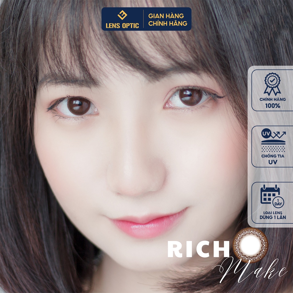 Kính áp tròng 1 ngày màu Rich Make SEED Eye Coffret 1 Day cho mắt cận - Lens Optic