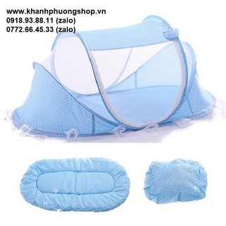 mùng chụp cho bé - mùng chụp có nệm cho bé