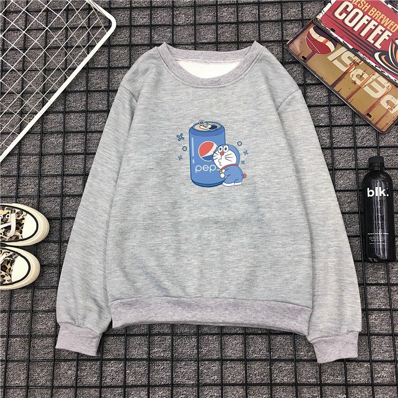 ÁO SWEATER NỈ UNISEX IN LON NƯỚC CỰC ĐẸP PHOM NAM NỮ ĐỀU MẶC ĐƯỢC