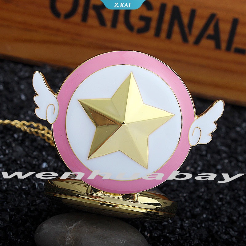 Đồng hồ bỏ túi có Vòng cổ mặt hình đôi cánh phong cách anime Nhật Bản SakurA