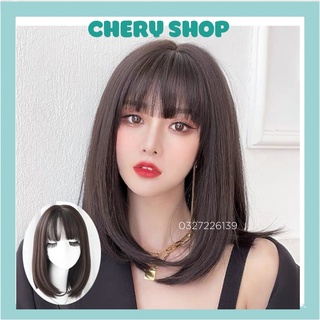 Tóc giả nguyên đầu ❤️❤️ FREESHIP ❤️❤️ nguyên đầu cúp đuôi 35cm