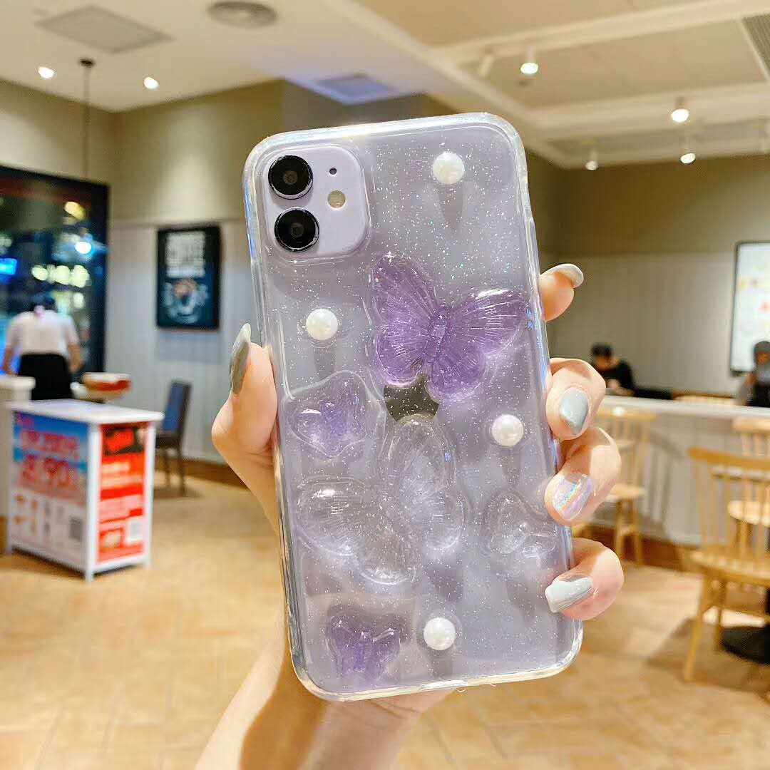Ốp Điện Thoại Tpu Silicon Mềm Trong Suốt Hình Bướm 3d Cho Iphone 11 Pro Max Se2 X Xs Max Xr 7 8 Plus | BigBuy360 - bigbuy360.vn